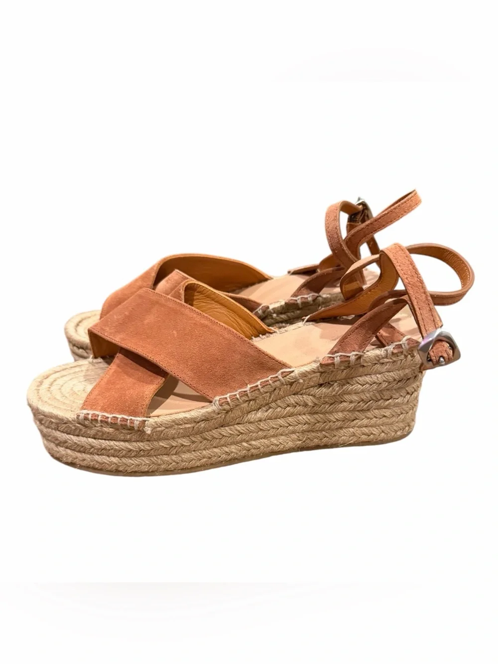 rag & bone Tan Suede Espadrille Platform Sandal
